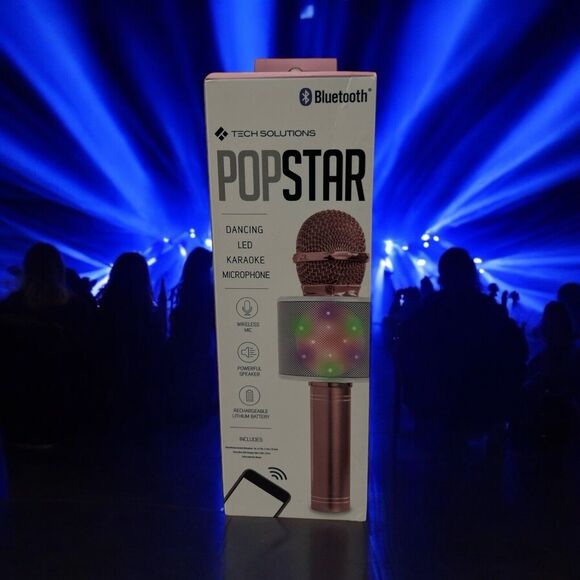 Karaoke Studio Bluetooth Microphone Pink Tech Solutions Dancing LED Speaker - Picture 8 of 12